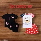 Hosiery Cotton Printed Clothing Set for Kids, Multicolor, Pack of 2 