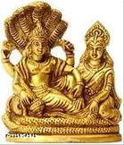 Brass Lord Vishnu with Lakshmi Statue 