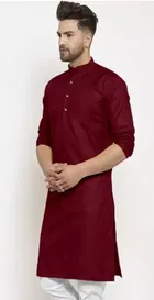 Full Sleeves Solid Kurta with Payjama for Men 