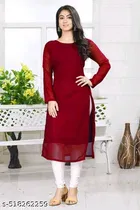 Georgette kurti for Women,  Maroon  