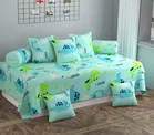 Microfiber Diwan Cover Set (Green, Pack of 8)