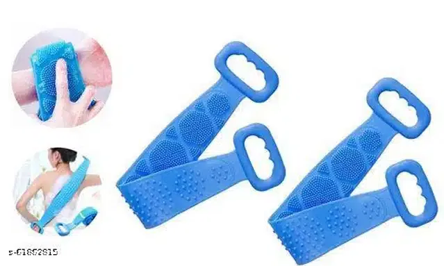 Silicone Body Scrubber (Blue, Pack of 2)