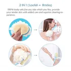 2-in-1 Loofah with Handle Body Back Scrubber cum Bath Brush 