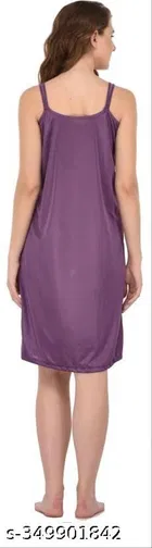Satin Solid Babydoll for Women, Purple 