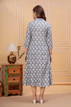 Printed Crepe Kurtis for Women, Grey 