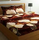 Poly Cotton Double Bedsheet with 2 Pillow Cover Abstract & Heart Print Pack of 2