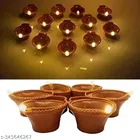 Water Sensored LED Diyas (Brown, Pack of 12)