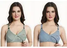 Cotton Blend Solid Non Padded Feeding Bras for Women 