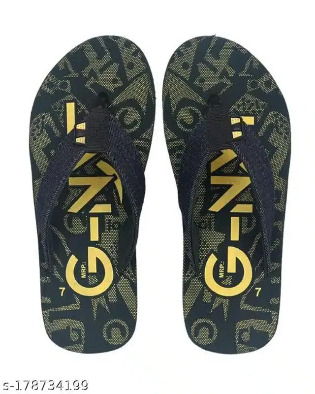Flipflops for Men (Black & Olive, 8)