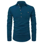 Trendy Cotton Full Sleeves Short Kurta For Men 