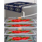 PVC Waterproof Fridge Top Cover with 4 Pcs Shelf Mats (Multicolor, Set of 1)