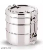 Stainless Steel 3 Compartment Lunch Box (Silver)