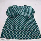 Cotton Printed Short Kurti for Women, Teal 