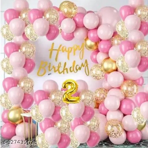 39 Pcs 2nd Birthday Decoration kit, Multicolour, Set of 1
