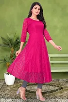 Net Kurti for Women,  Pink  