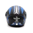 Konika Full Face Running Motor Bike Helmet ISI Marked for Motorbike UV Glass -Design Black & Blue