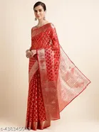 Organza Zari Woven Saree for Women 