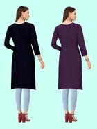 Crepe Solid Kurtis for Women 