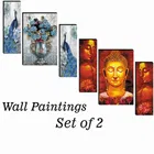 MDF 2 Pcs Designer Wall Painting for Home & Office 