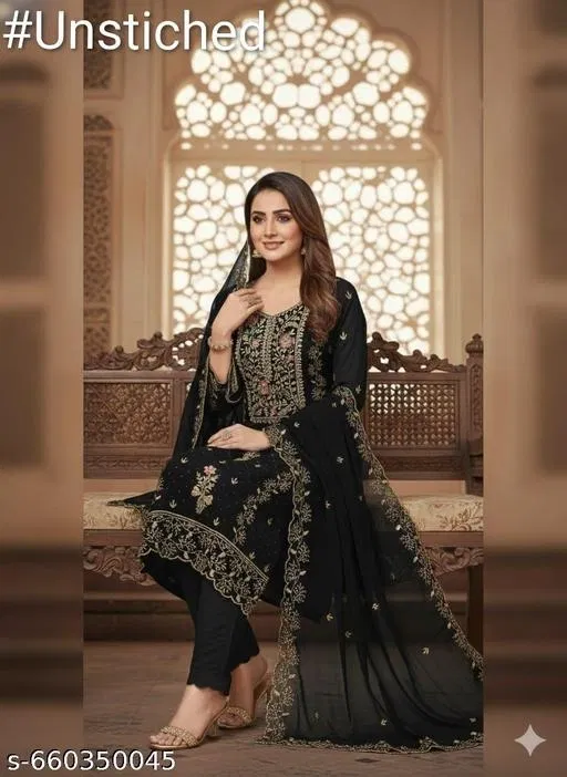 Georgette Pakistani Suits for Women (Multicolor, 6.05 meter (M)