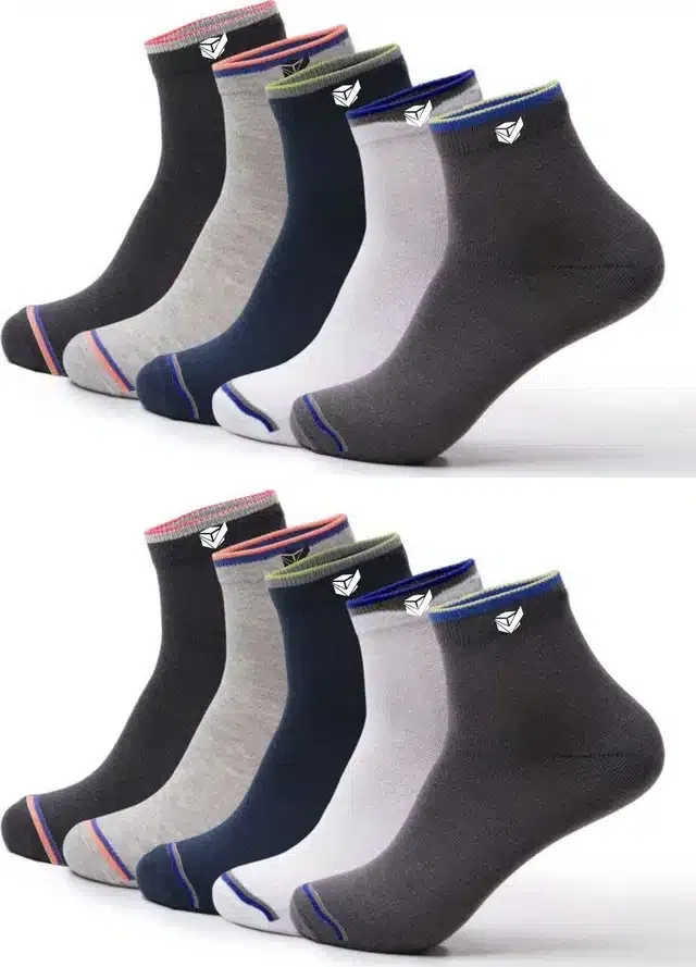 Polyblend Socks for Men, Multicolour, Pack of 5 (Multicolour, Free Size)