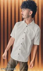 Lycra Solid Shirt for Men, White 