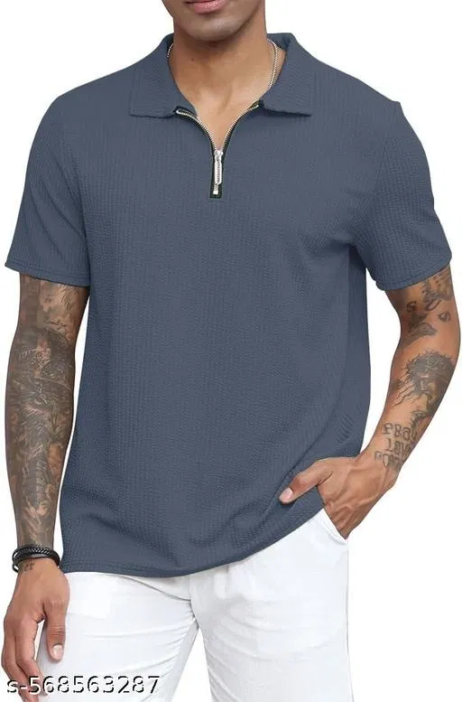 Cotton Blend T-shirt for Men, Blue (S)