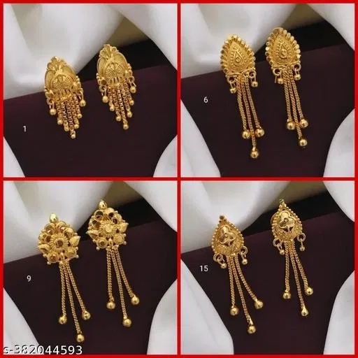 Alloy Earrings for Women (Multicolor, Set of 4)