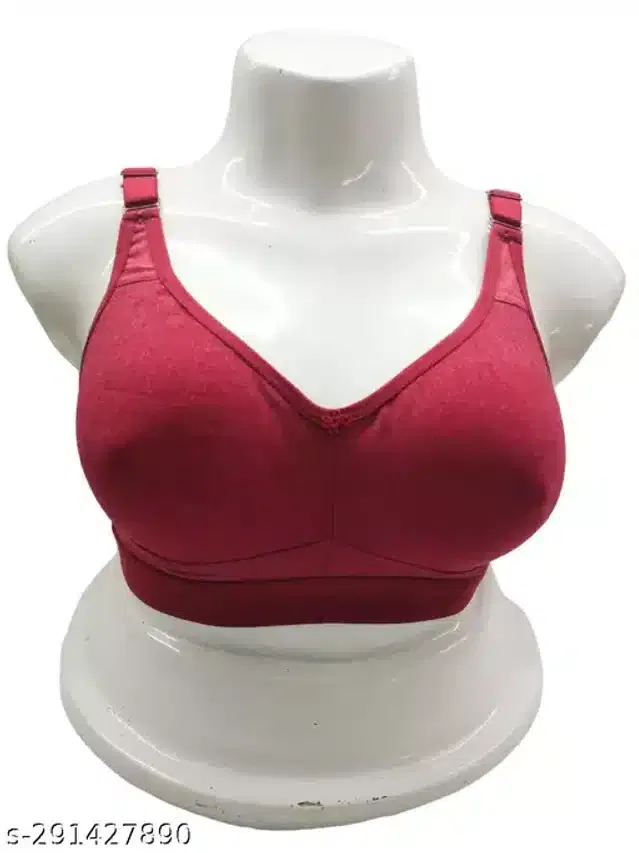 Cotton Solid Bra for Women (Maroon, 38)