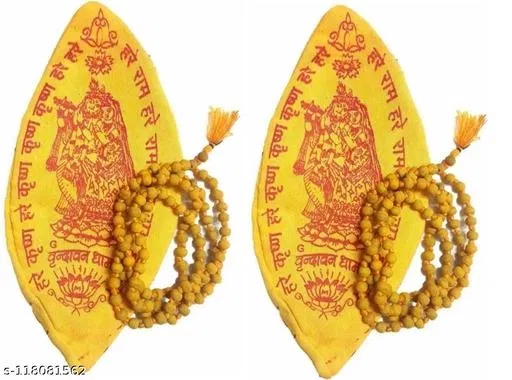 combo of Haldi Mala Baglamukhi Mala Turmeric Rosary Wood Chain for Men (Yellow)