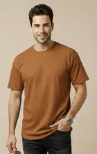 Polyester Round Neck T-shirt for Men, Multicolour, Pack of 2 