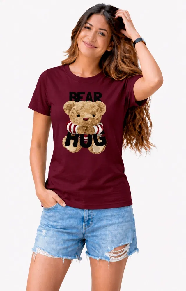 Everyday Tshirts for Women (Maroon, L)