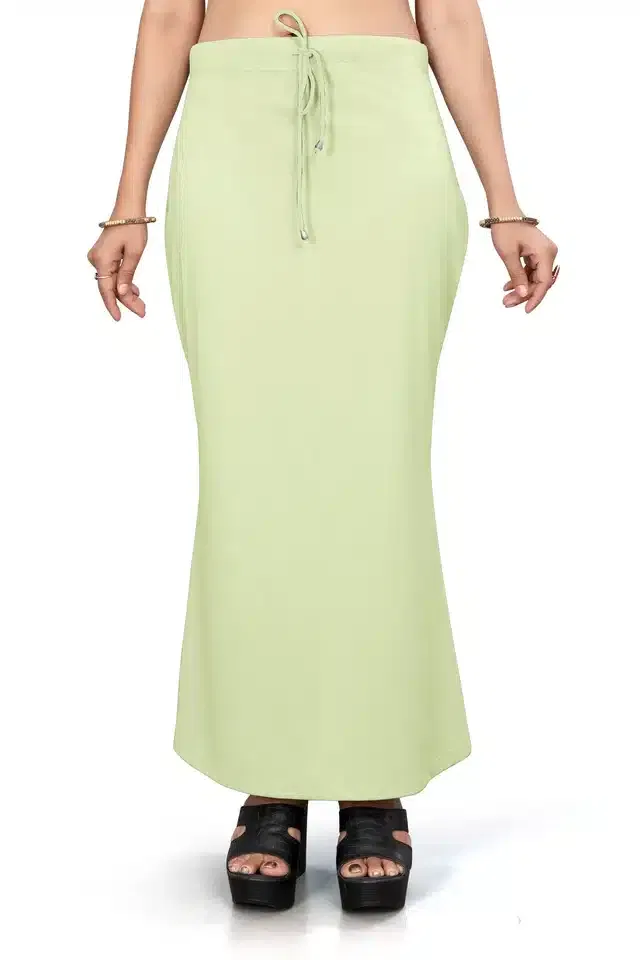 Lycra Solid Saree Petticoat for Women (Mint Green, S)