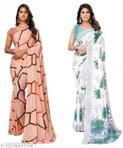 Designer Printed Georgette Saree for Women, Pack of 2 
