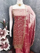 Georgette Punjabi/All Over Suits for Women, Floral Embroidered 