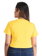 Round Neck Printed Crop Top for Women 