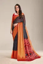 Moss Chiffon Printed Saree for Women 