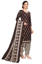 Cotton Blend Printed Kurti with Salwar for Women 