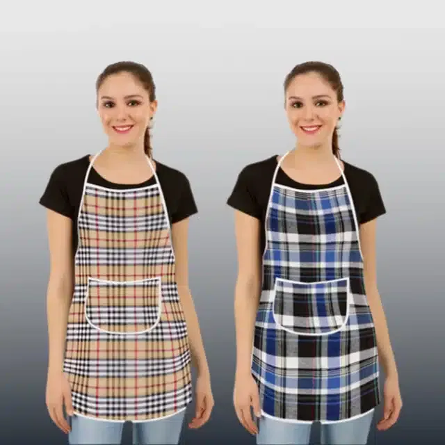 Cotton Kitchen Aprons (Multicolor, Pack of 2)