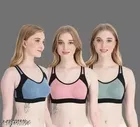 Cotton Solid Bra for Women & Girls, Multicolour, Pack of 3 