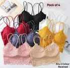 Super Net Solid Padded Bras for Women (Multicolor, 32) (Pack of 4)