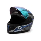 Konika Full Face Running Motor Bike Helmet ISI Marked for Motorbike UV Glass -Design Black & Blue
