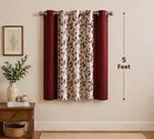Alaqsa Brown Floral Polyester Window Curtain 5Ft Pack Of 1