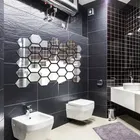 Acrylic Hexagon Shaped Wall Mirror Stickers 