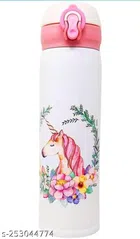 Stainless Steel Vacuum Insulated Water Bottle for Kids (White & Pink, 500 ml)