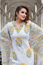 Viscose Rayon Printed Kurta with Pant & Dupatta for Women 