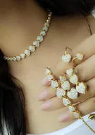 Designer Necklace with Earrings, Ring & Bracelet Set for Women & Girls 