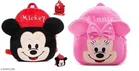 School Bags for Kids (Red & Pink, Pack of 2)