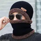 Woolen Beanie Cap with Neck Scarf for Men & Women 