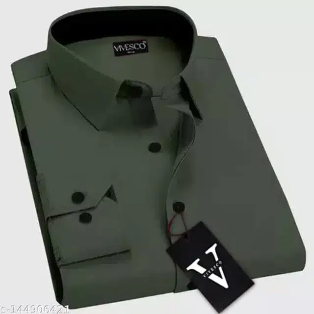 Full Sleeves Shirt for Men (Dark Green, XXL)